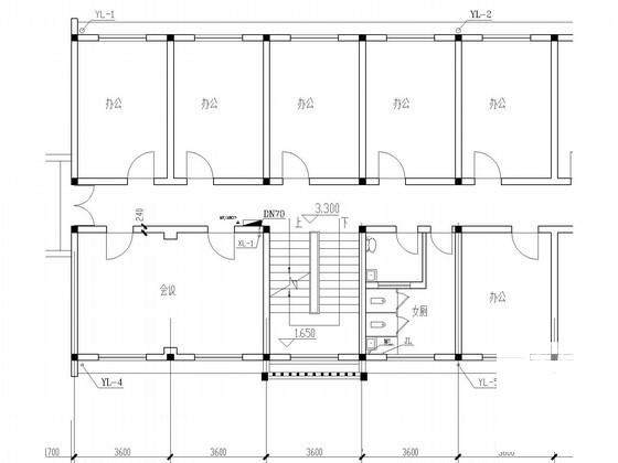 5层学校办公楼给排水消防CAD施工图纸（15年最新设计附计算书） - 1