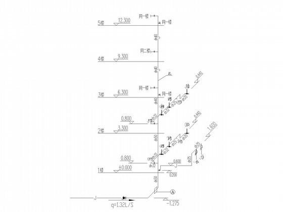 5层学校办公楼给排水消防CAD施工图纸（15年最新设计附计算书） - 2