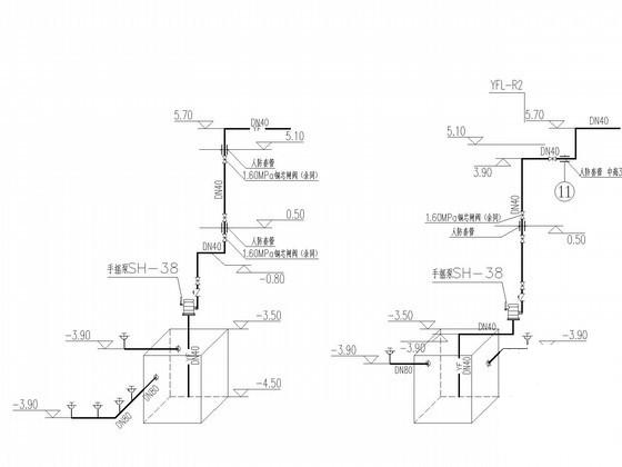 地下车库及附属配套用房给排水消防CAD施工图纸(自喷系统原理图) - 3