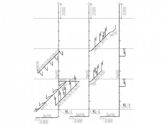 3层学校综合楼给排水消防CAD施工图纸 - 3