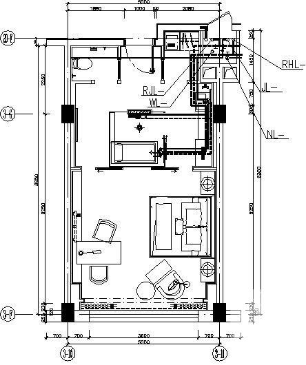 4层温泉酒店室内给排水CAD施工图纸 - 3