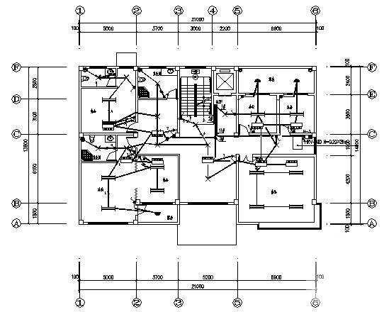 3层综合楼电气CAD施工图纸（二级负荷，三级防雷）(火灾报警系统) - 1
