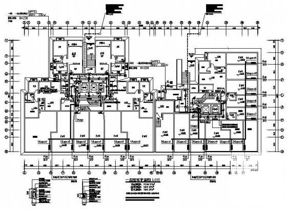33层钢筋混凝土结构小区住宅楼电气CAD施工图纸 - 1