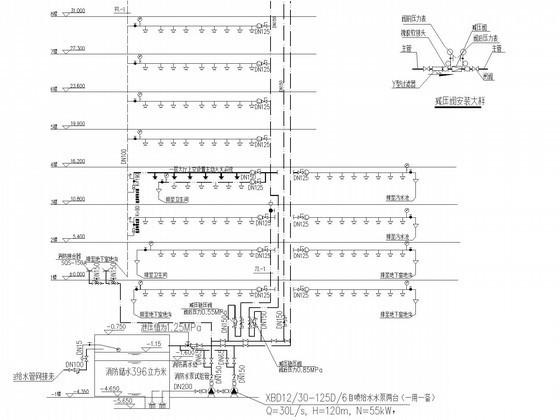 20层层综合办公楼给排水消防CAD施工图纸(冷却循环水系统) - 4