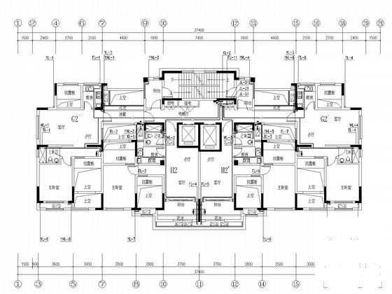 高层住宅楼及地下车库给排水消防CAD施工图纸 - 1