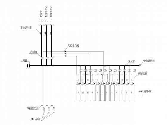 4层档案馆给排水消防CAD施工图纸（七氟丙烷气体灭火） - 2