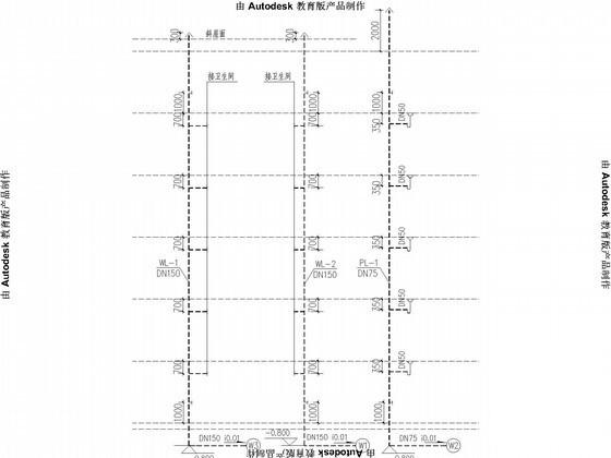 51五18.51平米层商业街给排水消防CAD施工图纸 - 2