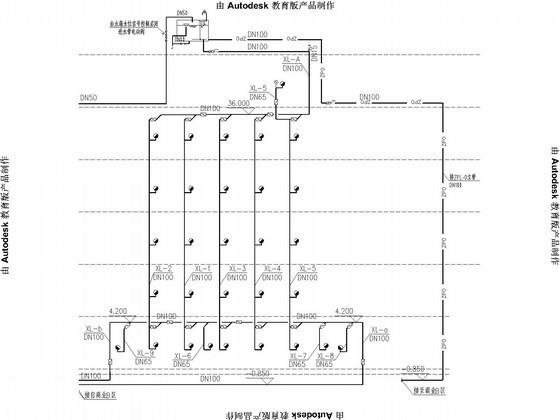 51五18.51平米层商业街给排水消防CAD施工图纸 - 3