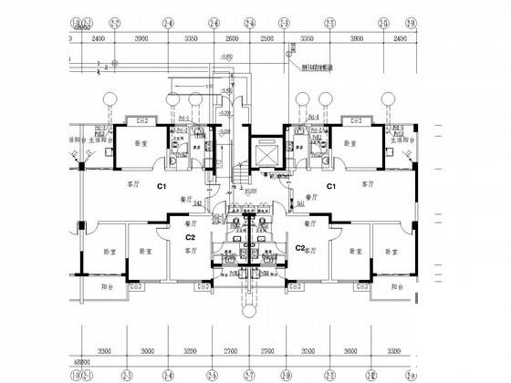 单元式住宅楼给排水消防CAD施工图纸 - 2