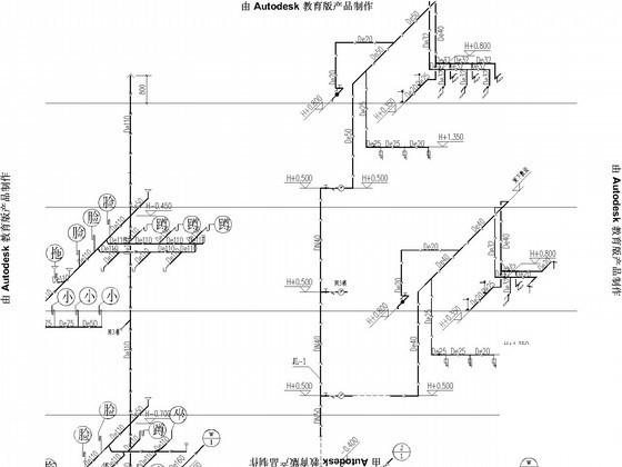 办公楼给排水及采暖CAD施工图纸（16年最新设计） - 2