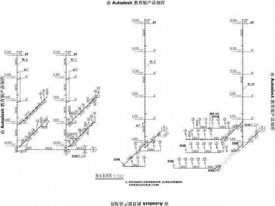 中小学教学楼给排水及消防CAD施工图纸（雨水系统） - 3