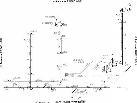 老年公寓给排水及消防CAD施工图纸（雨水系统） - 2