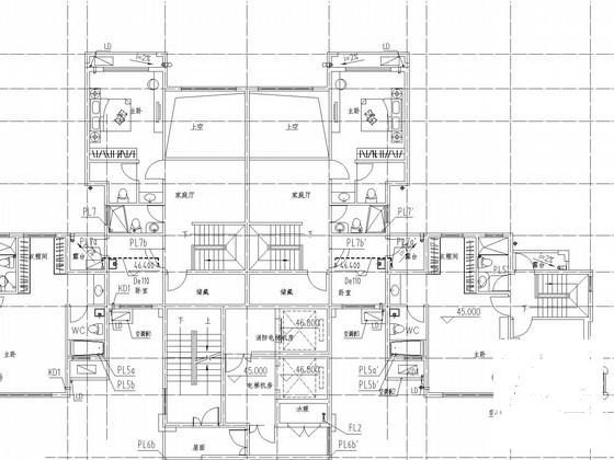 高层住宅楼给排水及消防CAD施工图纸（热水系统） - 1