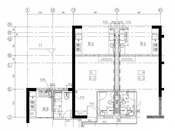 高层公寓楼给排水及消防设计CAD施工图纸（自动喷淋） - 2