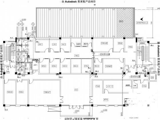 多层办公楼给排水消防CAD施工图纸（空气源热水系统） - 1