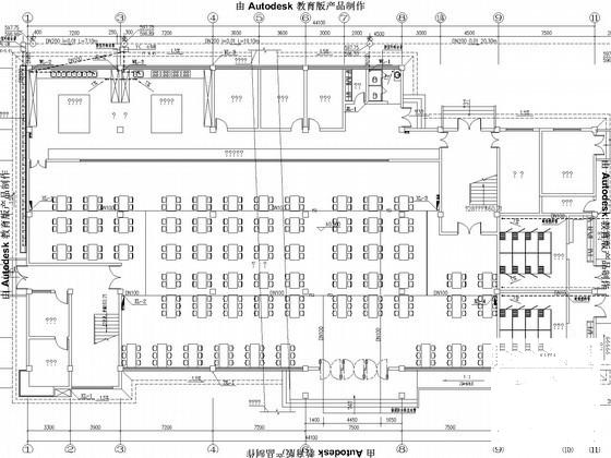 4层学生食堂给排水CAD施工图纸 - 1