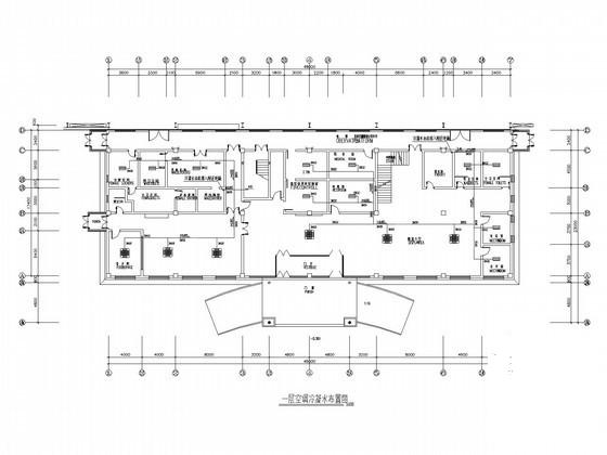 2层办公楼室内给排水设计CAD图纸（空调冷凝给排水系统冷热水管） - 1
