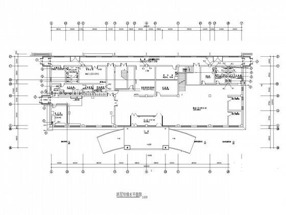 2层办公楼室内给排水设计CAD图纸（空调冷凝给排水系统冷热水管） - 4