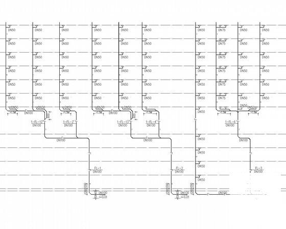 28层住宅楼给排水消防CAD施工图纸（冷凝水系统） - 2