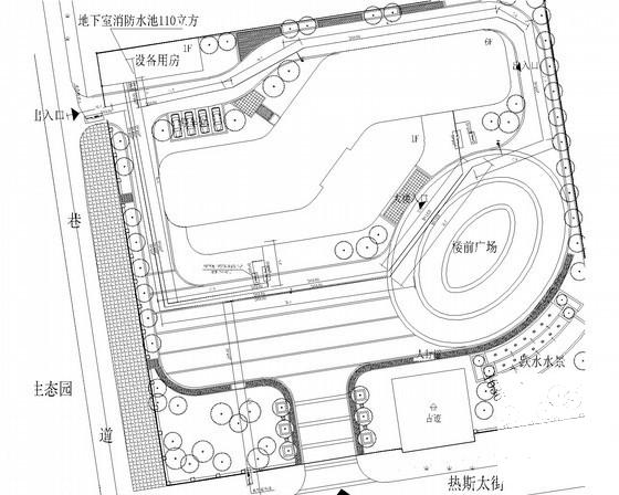 6层综合办公楼采暖系统设计CAD施工图纸（给排水设计室外管网系统） - 2