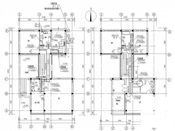 别墅建筑空调系统设计CAD施工图纸（给排水设计） - 1