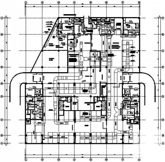 25层高档办公大厦暖通CAD施工图纸（知名设计院）(正压送风系统) - 1