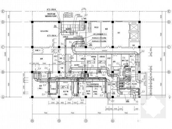 2层知名企业厂房净化除尘系统CAD施工图纸(固、液制剂车间提取车间) - 4