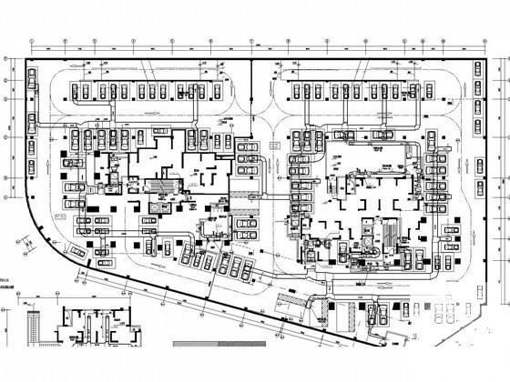 3层知名商业广场空调通风及防排烟系统初级设计CAD图纸 - 1