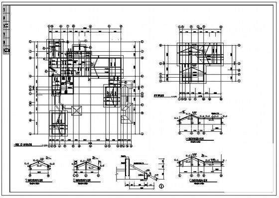 2层框架中国古典别墅CAD施工图纸(平面布置图) - 4