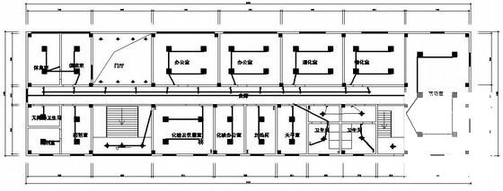 3层净水厂综合楼二次装饰照明电气CAD图纸 - 1