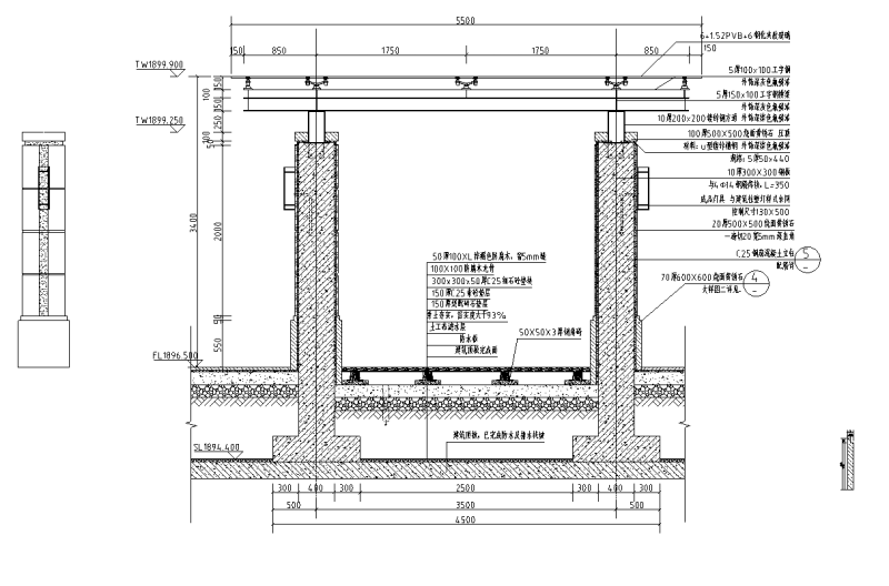L形钢筋混凝土廊架详图设计 (3)