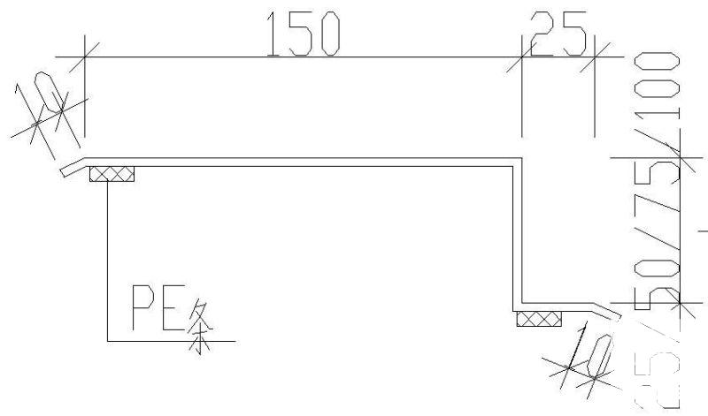 隔板与天棚板间连接做法节点构造设计详图纸 - 1
