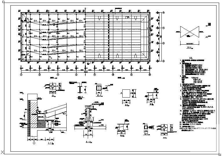 地区内天沟钢管支承彩板节点构造设计详图纸 - 1