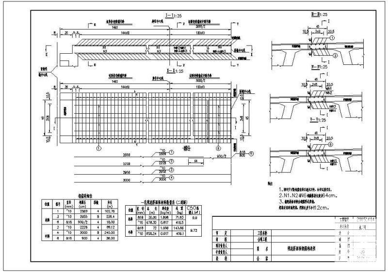 现浇桥面板钢筋节点构造设计详图纸 - 1