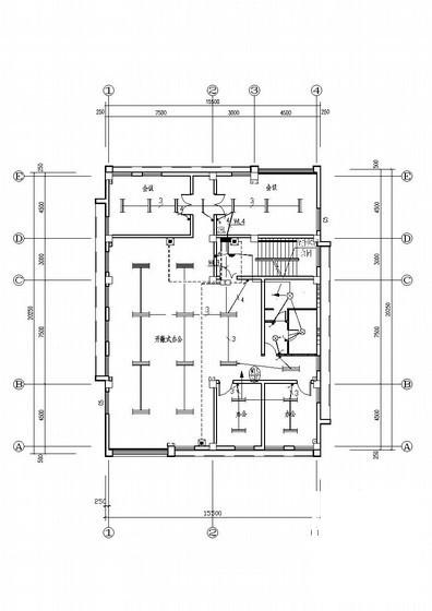 加工区小型办公电气CAD施工图纸（甲级院设计） - 1