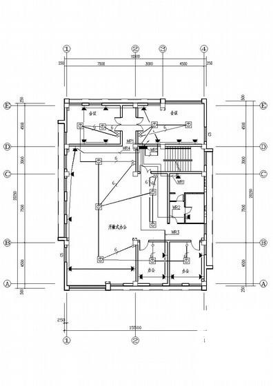 加工区小型办公电气CAD施工图纸（甲级院设计） - 2