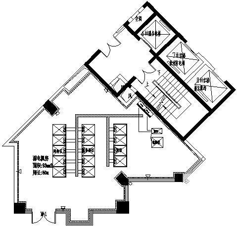 五星酒店信息机房电气CAD施工图纸(设备布置图) - 1