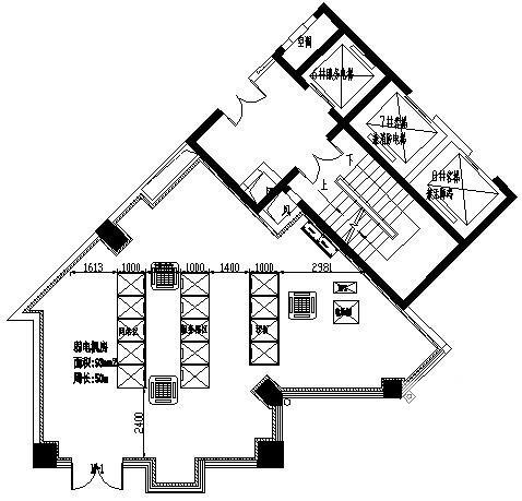 五星酒店信息机房电气CAD施工图纸(设备布置图) - 3