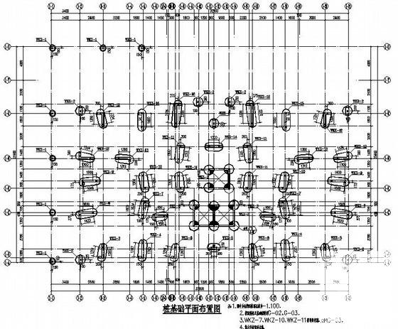 31层剪力墙住宅楼结构设计CAD施工图纸（桩基础）(暗柱配筋图) - 1