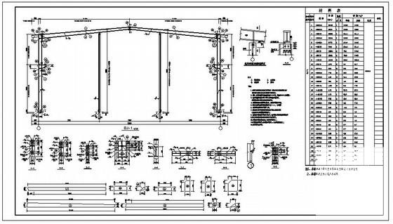 21米跨门式刚架厂房结构设计CAD施工图纸 - 4