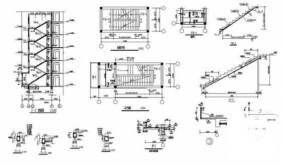 7层底框结构住宅楼结构设计CAD施工图纸（7度抗震）(平面布置图) - 4