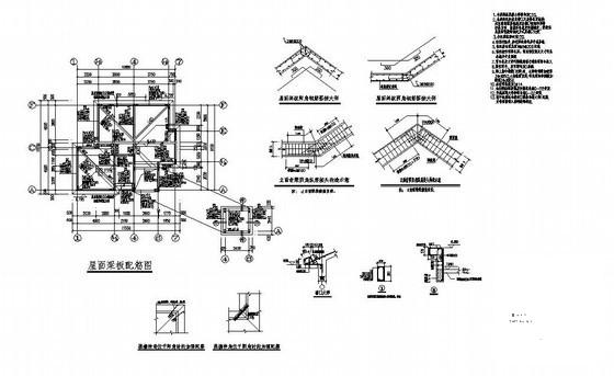两层框架结构意大利风格别墅结构设计CAD施工图纸(平面布置图) - 2