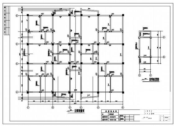 框架结构住宅楼结构设计CAD施工图纸(平面布置图) - 4