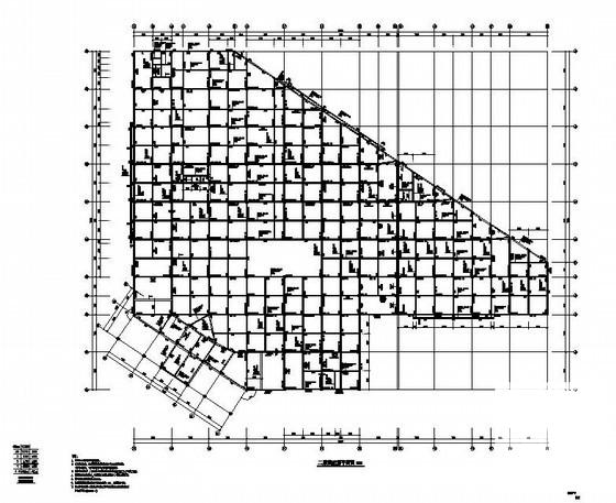 永嘉县3层桩基础框架结构学校食堂结构设计CAD施工图纸(平面布置图) - 2