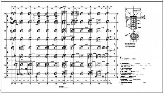 4层大型框架结构桩基础超市结构设计CAD施工图纸 - 2