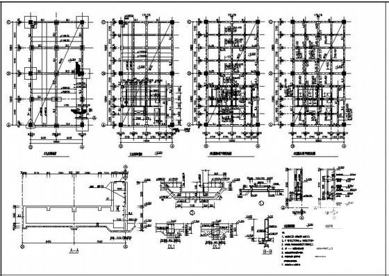 4层大型框架结构桩基础超市结构设计CAD施工图纸 - 3