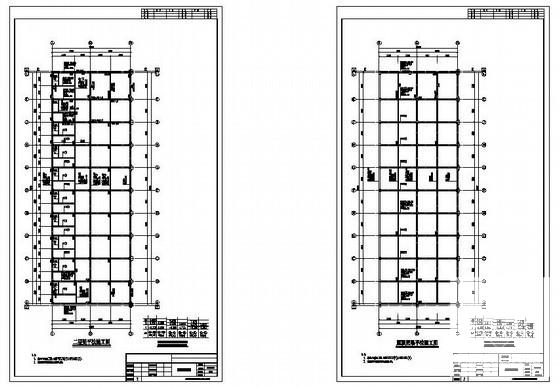 3层桩基础框架商业楼结构设计CAD施工图纸（6度抗震） - 2