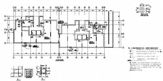 18层小高层住宅楼结构设计图纸（筏形基础）(平面布置图) - 4