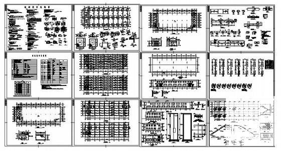 独立基础框架混凝土厂房结构设计CAD施工图纸 - 1