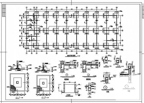 独立基础框架混凝土厂房结构设计CAD施工图纸 - 2